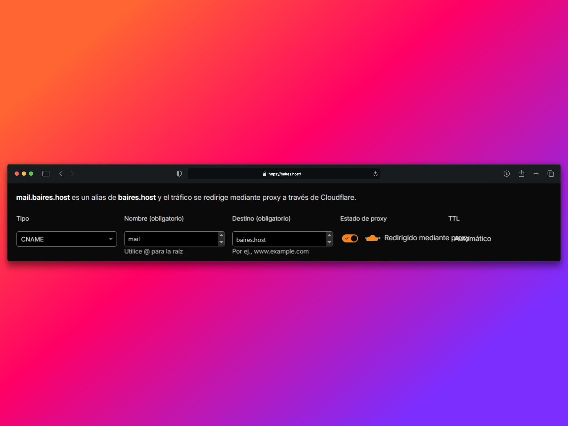 CNAME record example