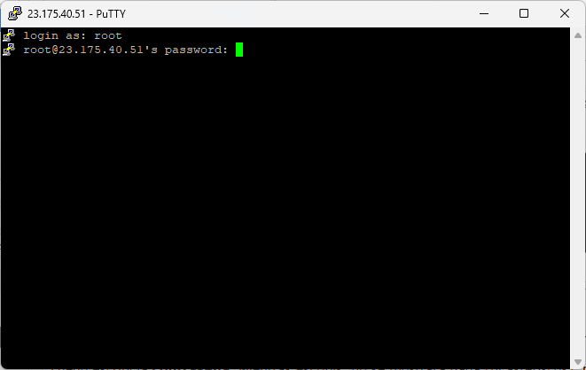 Login en la terminal SSH